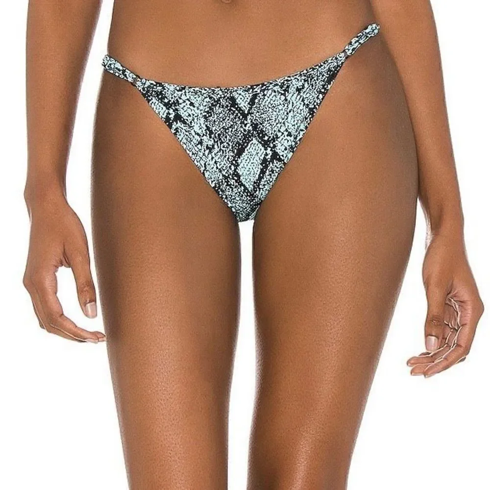 NWT Solid & Striped Lulu Bikini Bottom in Snake Jacquard Blue Black size L
